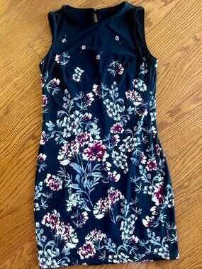 WHBM Sleeveless Floral-Print Sheath Dress - Size Sm